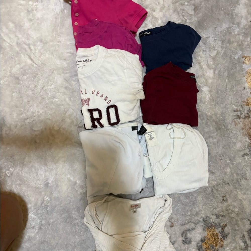 Aeropostale and Fashion Nova Women's Tops in Burgundy, Pink, and White